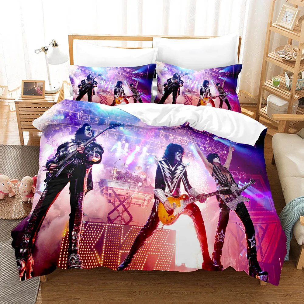 Metal Rock Kiss Band Bedding Set Single Twin Full Queen King Size Bed Set  Aldult Kid Bedroom 3D Bed Sheet Set Hip Hop Rock 2022 - AliExpress