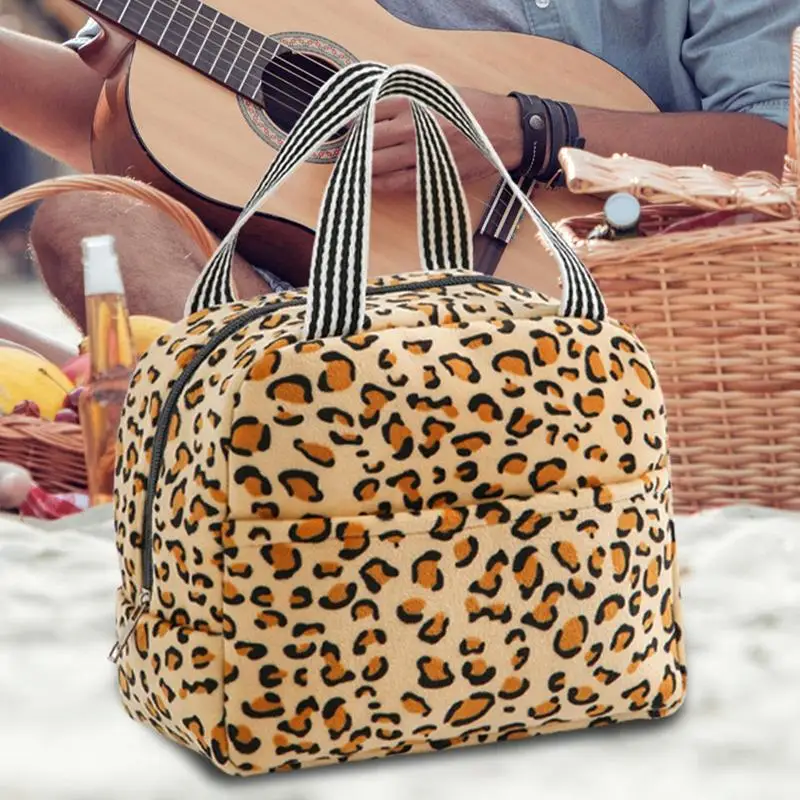 Lunch Box Animal Print Lunch Box Sack Cooler Tote High Capacity Insulated Cooler Bag For Outdoor Picnic School Travel