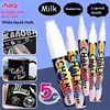 5pcs/set White Chalk Markers -Liquid Chalkboard Markers, White Liquid Chalk Marker for Windows, Glass - 1, 3, 6, 10, 15mm Tips 1