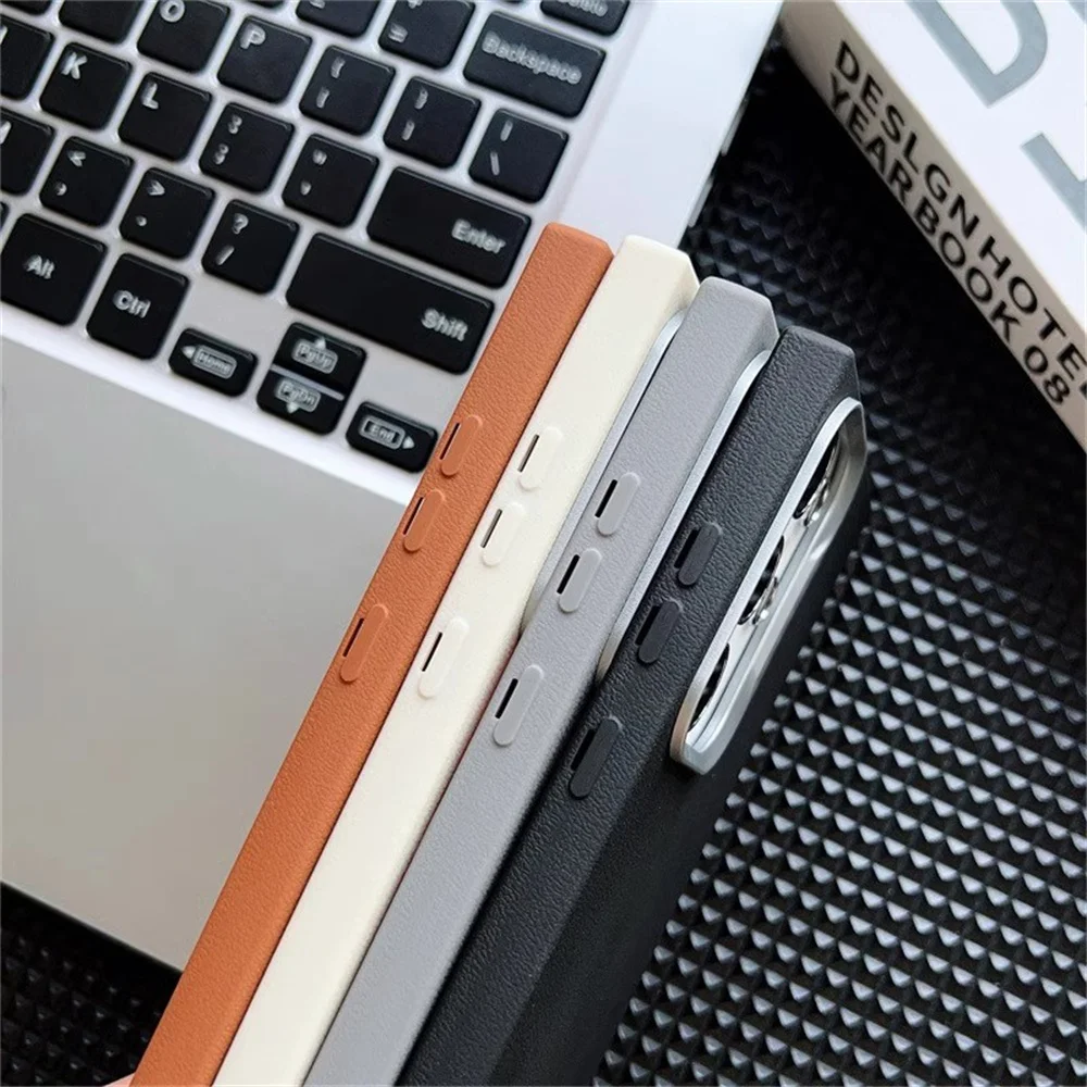 Leather Skin Soft TPU Slim Case Cover For Samsung Galaxy S24 Plus S23 FE S22 Ultra S21 S20 Note 20 Shockproof Phone Capa Coque