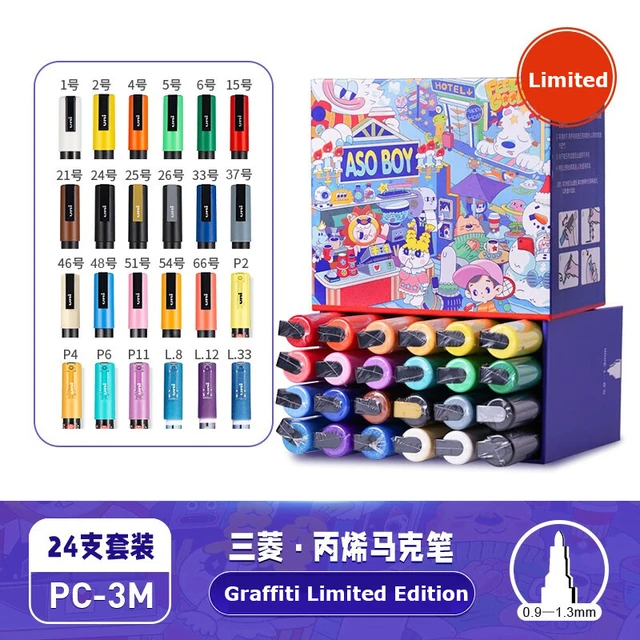 28 Colors Set Uni Posca PC-5M Markers Child Friendly Paint Pens Acrylic  Marker Art Drawing DIY Crafts for Kids Children Daughter