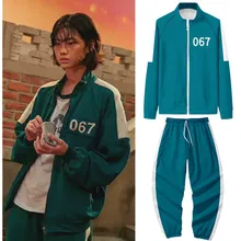 Veste de sport de jeu de calmar, manteau de Costume de Cosplay Li Zhengjae, sweat en coton à capuche pour adulte, 456, 067, 001, fermeture éclair, automne 