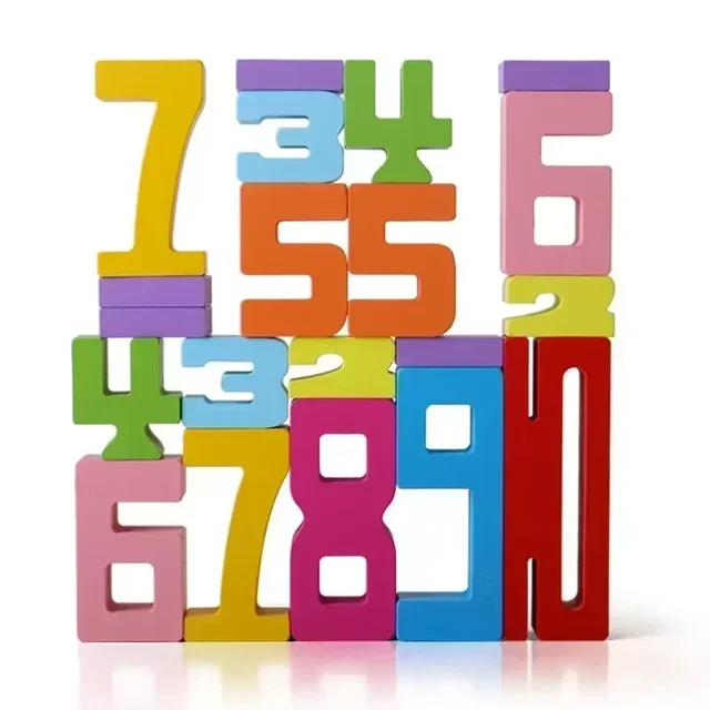 Wooden Educational Digital Blocks Creative Puzzles Stacking Toys Fun Brain-burning Early Education Topics Montessori Style 6
