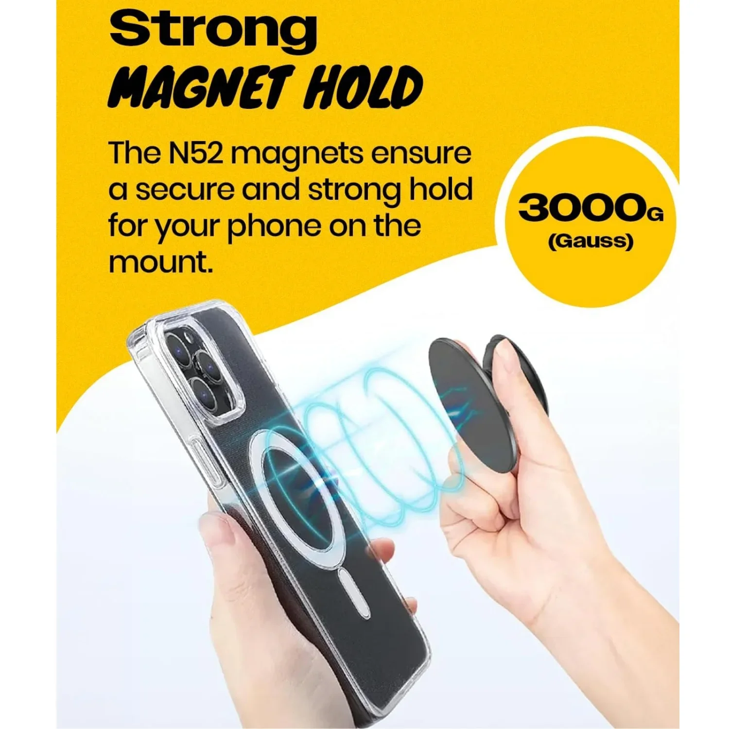 Magnetic Folding Phone Grip Holder with Expanding Stand and Safe Ring
