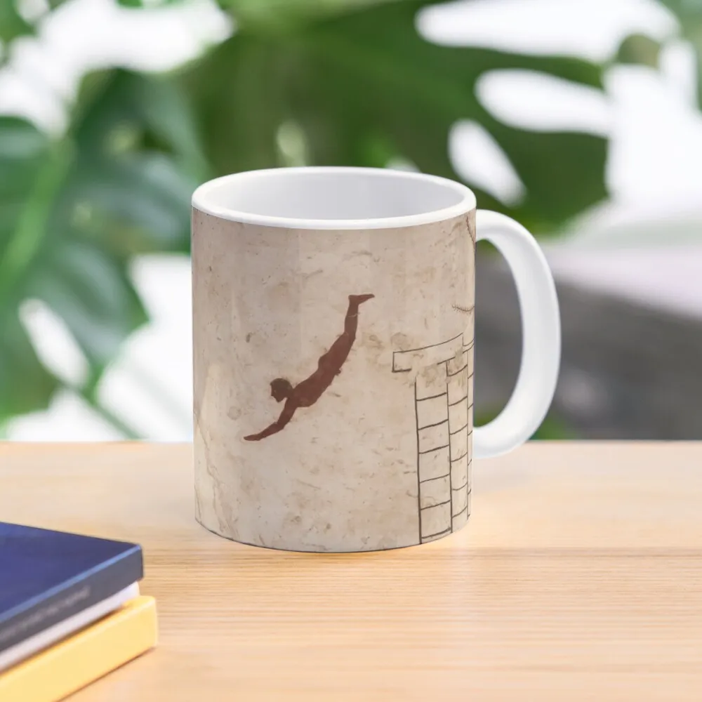 

The Diver - Ancient Greek Wall Painting from Paestum, Italy Coffee Mug Set Large Original Breakfast Cups Mug