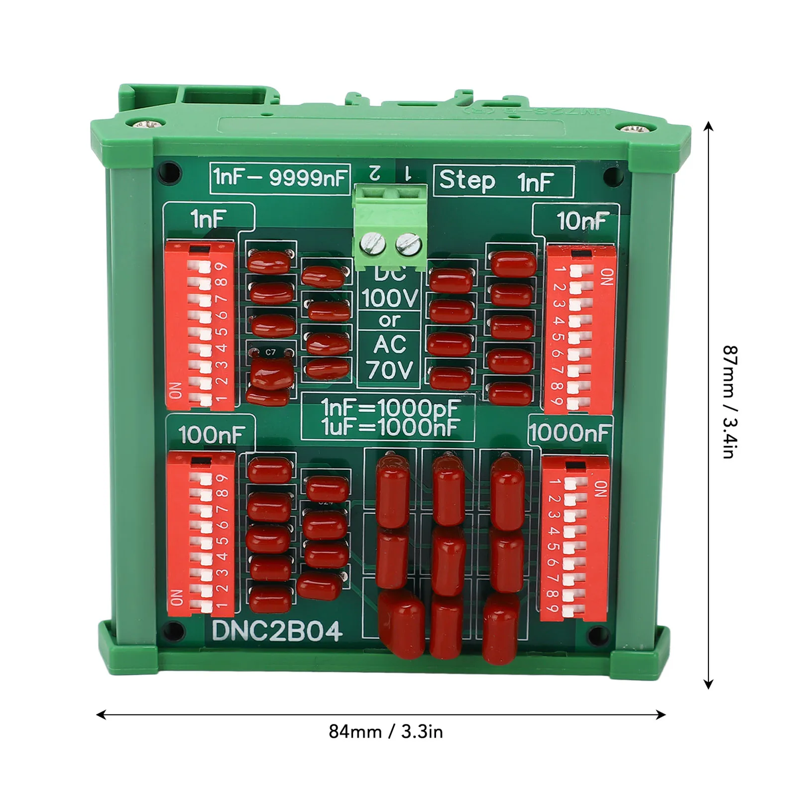 1nF-9999nF 1nF Step 4-digit decimal programmable capacitor board Polypropylene film capacitor DC100V/AC70VDNC2B04 with track