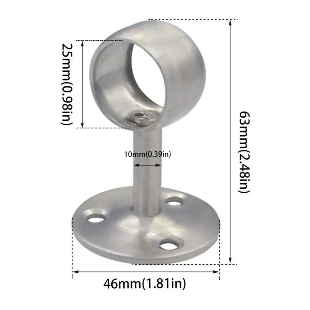 25mm 1inch Metal Flange Wardrobe Closet Rod Rail Curtain Rod Bracket For Closet Storage Ceiling Mount Curtains Shower Stand