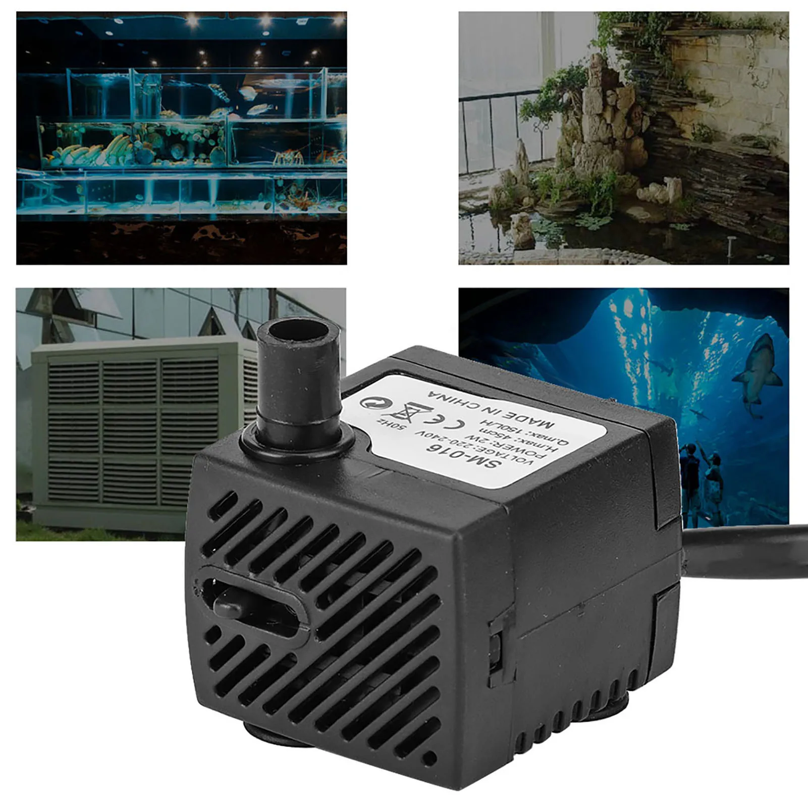 Ultra Quiet Submersible Water Pump with Suction Cup