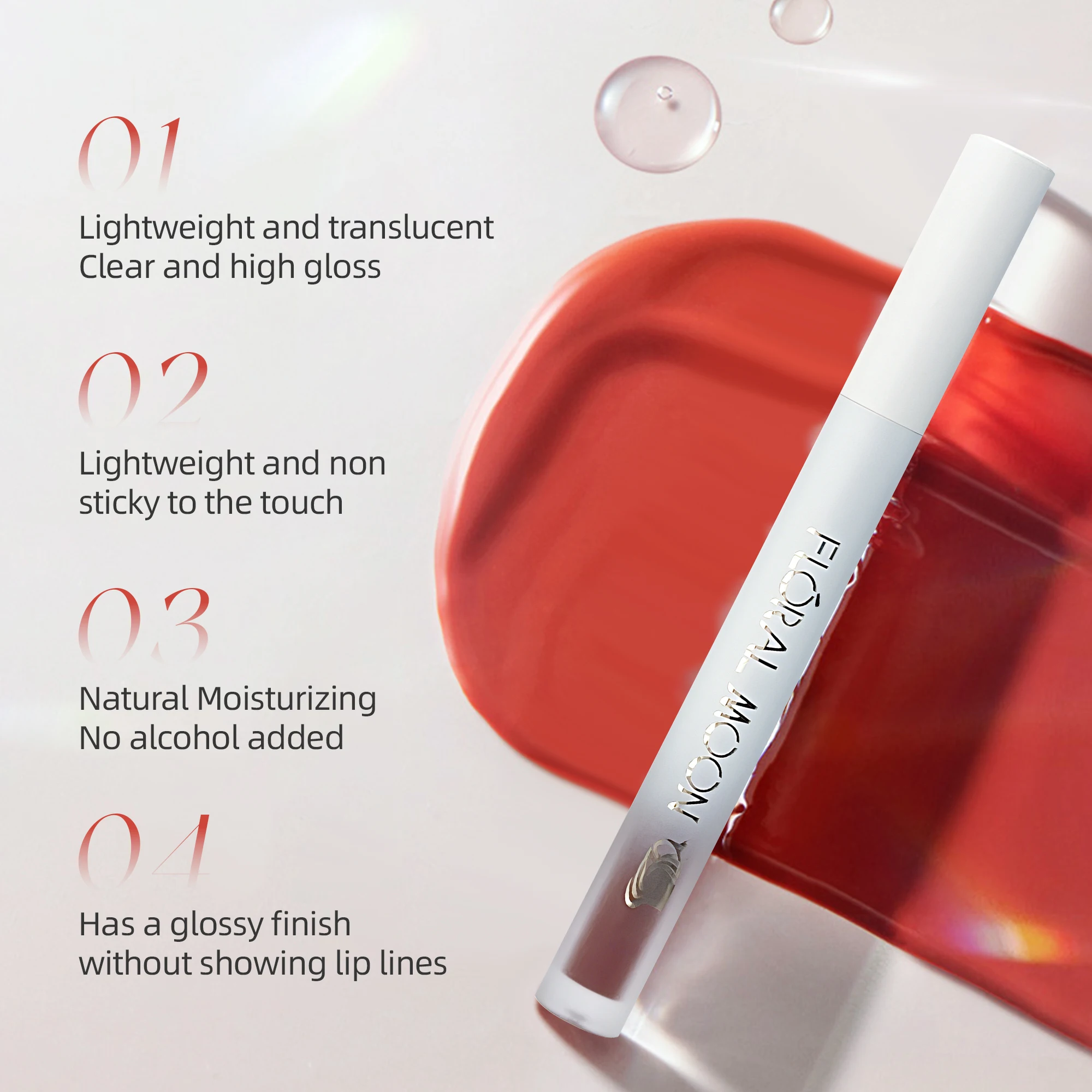Mirror Gloss Lip Glaze Lip Scrub Non-Stick High Shine Plumping Hydrating Vegan Cruelty-Free 5pcs 4pcs