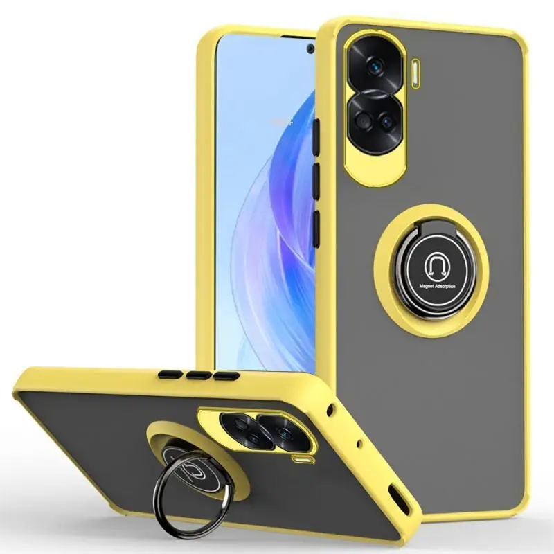 Magnetic Ring Holder Shockproof Matte Clear Phone Case