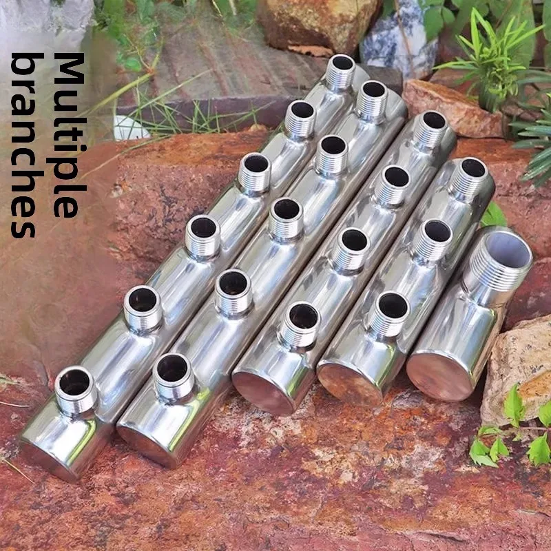 1인치 외부 와이어를 1/4 외부 와이어 브랜치 인렛으로 연결하는 볼 밸브가 있는 대형 간격의 304 스테인리스 스틸 매니폴드