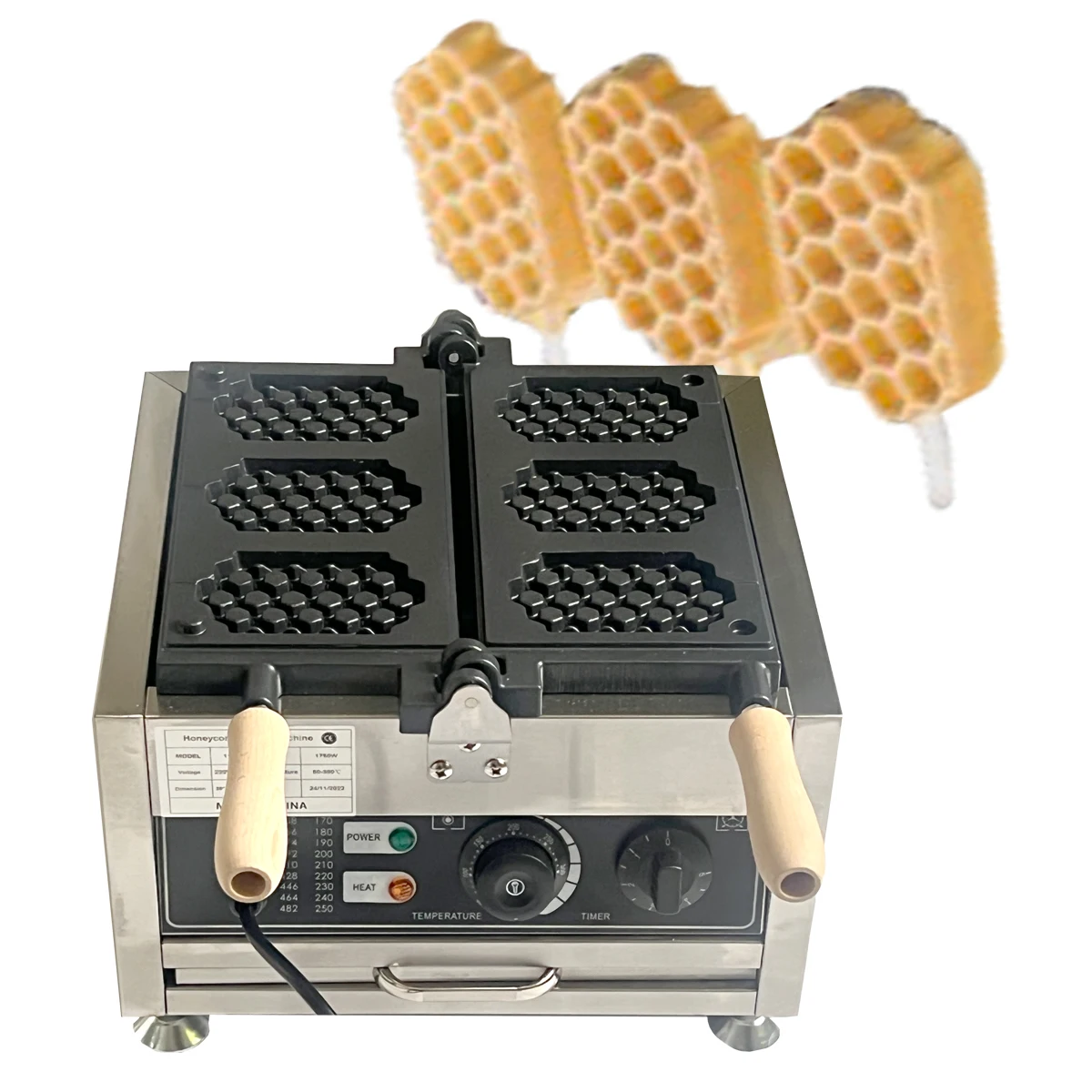 GCS pcs Commercial Electric Honeycomb Shaped Waffle Pops Machine Maker  220v 110v Waffles On A Stick Maker Iron Pan AliExpress