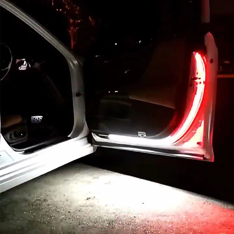 자동차 문짝 장식 환영 조명 스트립 스트로브 깜박이 조명, 안전 LED 개방 경고 LED 주변 램프 스트립, 자동 12V 120cm
