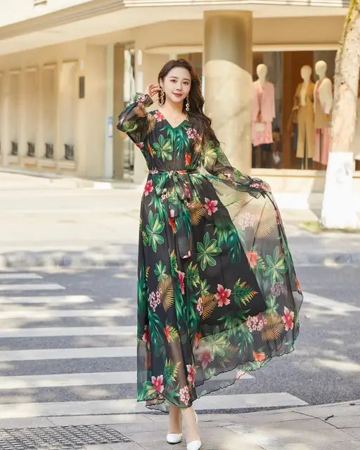 Chiffon Frocks Vestido De Chifon Casual Vestidos Con Tela Chifon