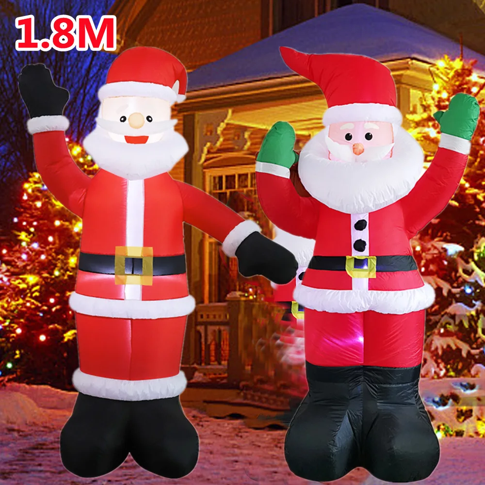New-1-8m-Xmas-Inflatable-Gift-Santa-Built-in-LED-Lights-Indoor-Props-Up ...