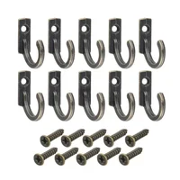 5/10/20PCS Small Antique Hooks Wall Hanger Curved Buckle Horn Lock Clasp Hook for Wooden Jewelry Box Hardware Home Coats Hat 2