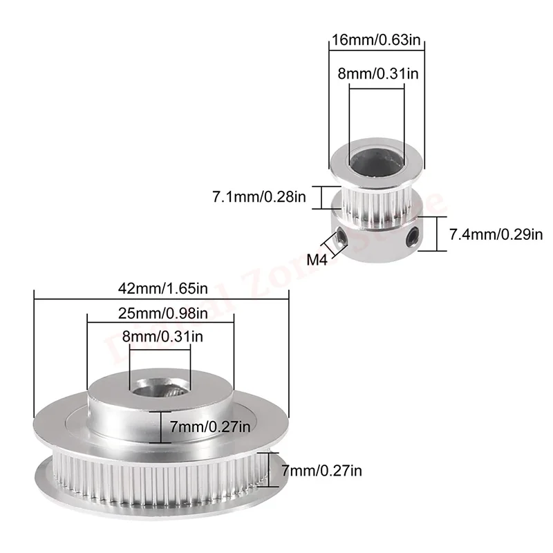 Poulie Alu Synchrone 40 Dents – Alésage 15mm, Pas XL, Pour Courroie CNC 10mm, Uxcell