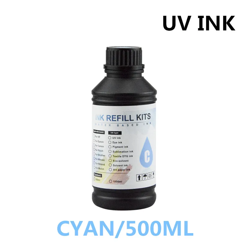 500ML UV Hard LED Ink For Epson L800 L805 L1800 R290 R330 1390 1400 1410 1500W DX5 DX7 Flatbed Printer printer uv ink