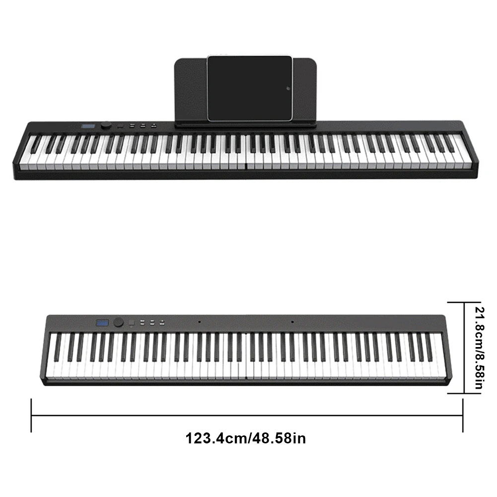 88 Key Folding Piano Keyboard with Sheet Music Stand Pedal and Piano Bag Portable Electric Keyboard Foldable Electronic