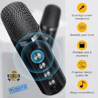 20W Powerful Wireless Portable Dual Microphone Bluetooth Sound Outdoor Family Party Karaoke Subwoofer Boom Box with 2 Microphone - Image 3