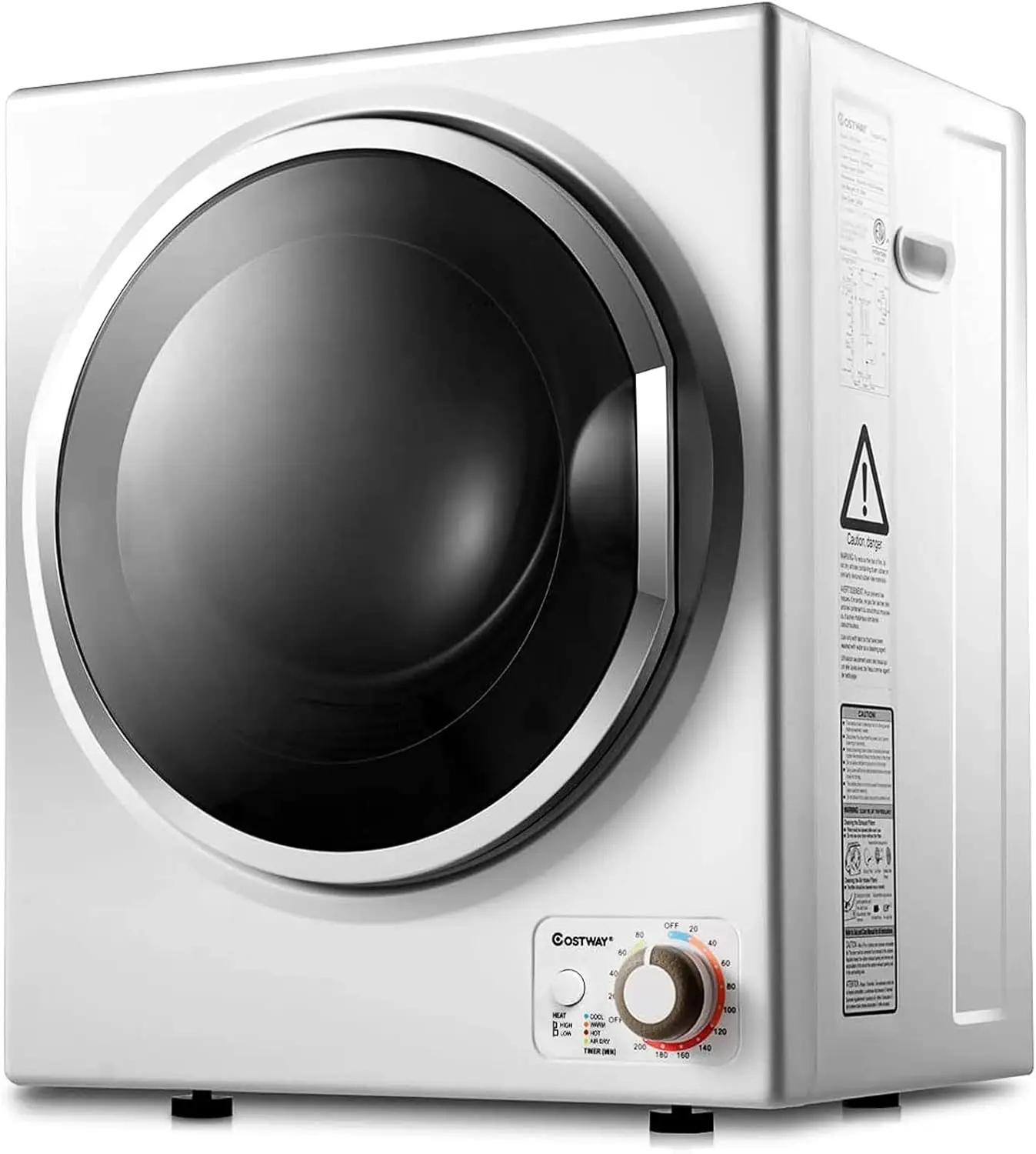 Compact Laundry Dryer 110V Electric Portable Clothes Dryer with Stainless Steel Tub Control Panel Downside Easy Control