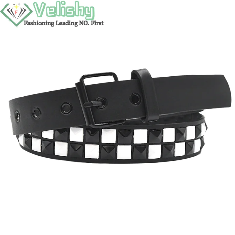 Purple Rivet Punk Belt - Y2K Hip Hop Fashion Accessory