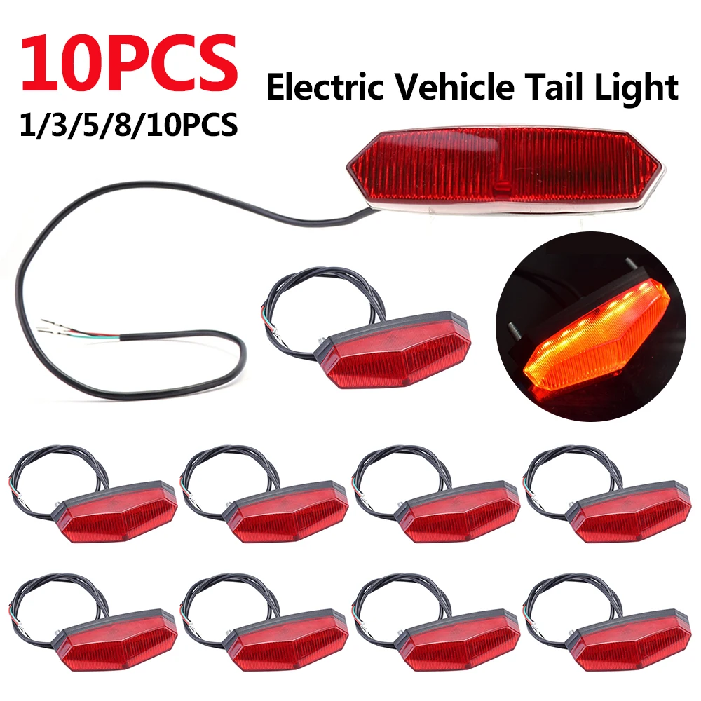 110PCS12V80VElectricBicycleLampWaterproofEbikeTaillightsLED