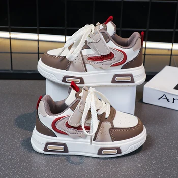 Lightweight Sneakers Breathable Running Shoes for Boys & Girls with Hook-and-loop Fastener Closure school kids basketball shoes