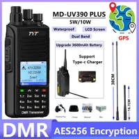 TYT MD-UV390 Plus GPS AES256 Encryption Radios 5/10W 3600mAh Type-C 3000CH IP67 Waterproof VHF UHF DMR Digital Walkie Talkie 1