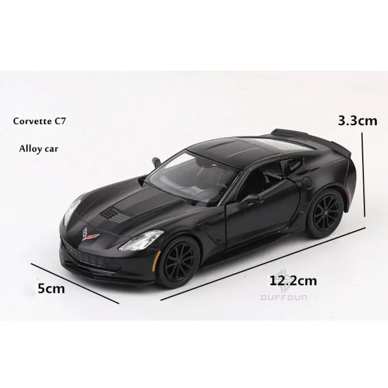 1/36 Chevrolet Corvette C7 Alloy Diecast Super Sport Car Model Toys Simulation Metal Vehicle Body With Pull Back Children's Toys 3