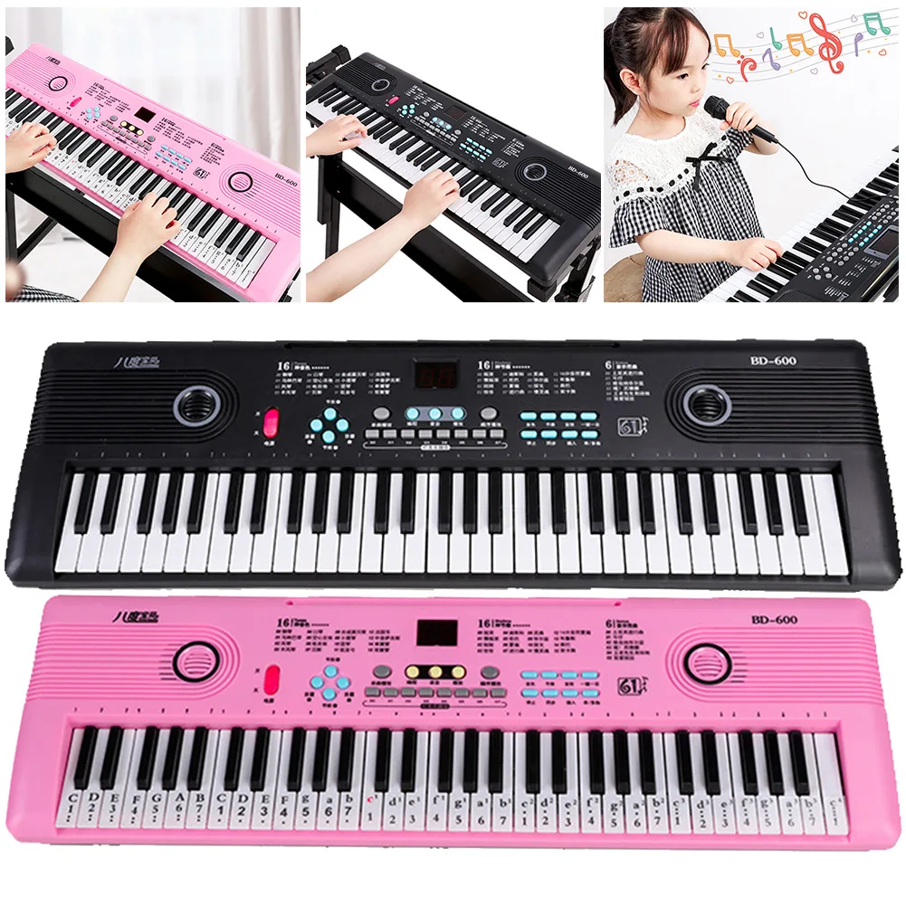 Chusui 61 Chaves Música Digital Teclado Eletrônico Crianças Piano Elétrico  Multifuncional para Estudante de Piano com Função de Microfone Instrumento  Musical : : Brinquedos e Jogos