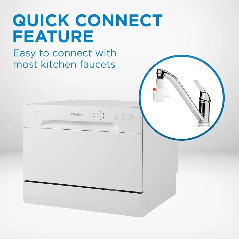 Danby DDW621WDB Countertop Dishwasher with 6 Place Settings, 6 Wash Cycles and Silverware Basket, Energy Star-Rated 5