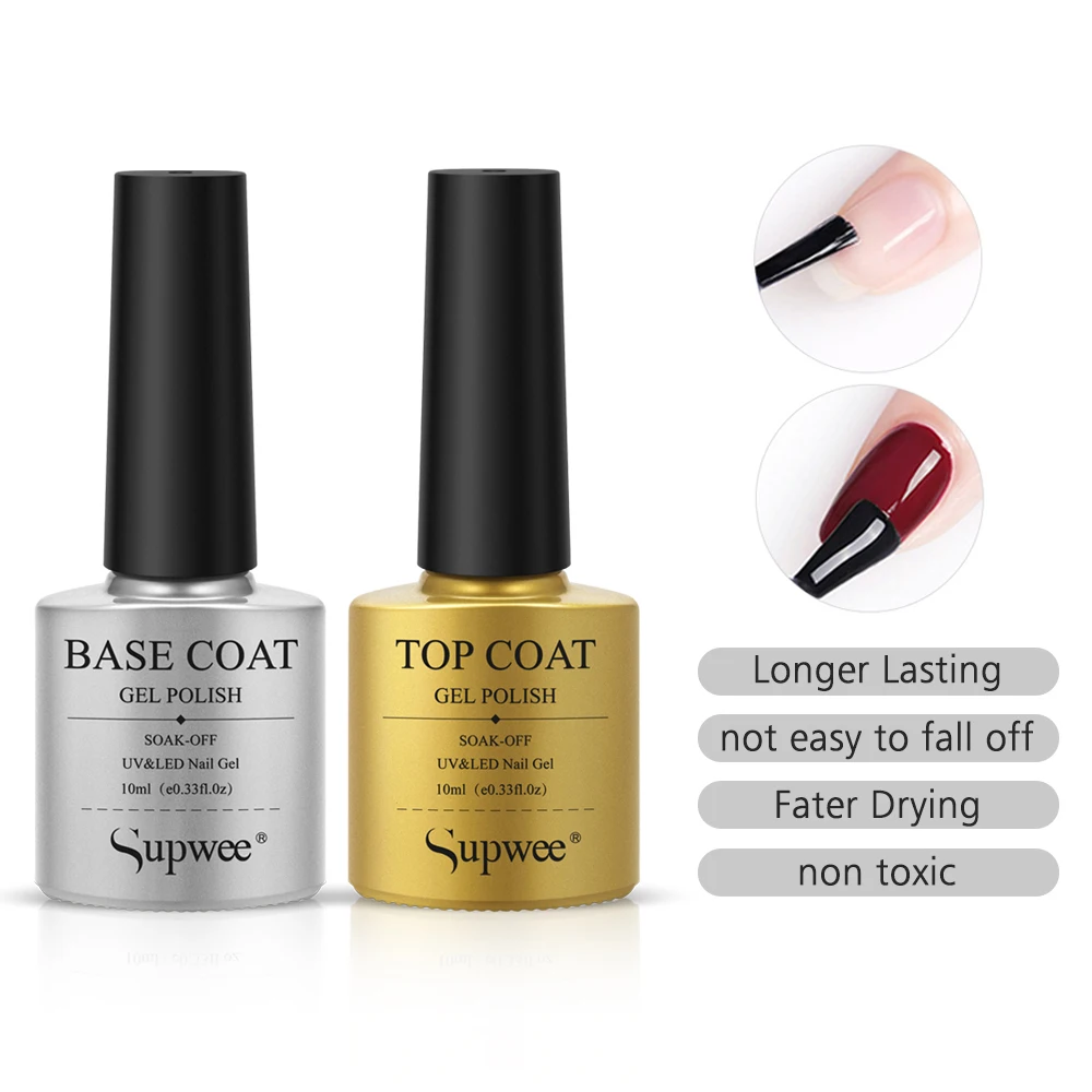 Supwee 10ml Top Coat Uv Gel No Wipe Basecoat And Top Coat Transparent