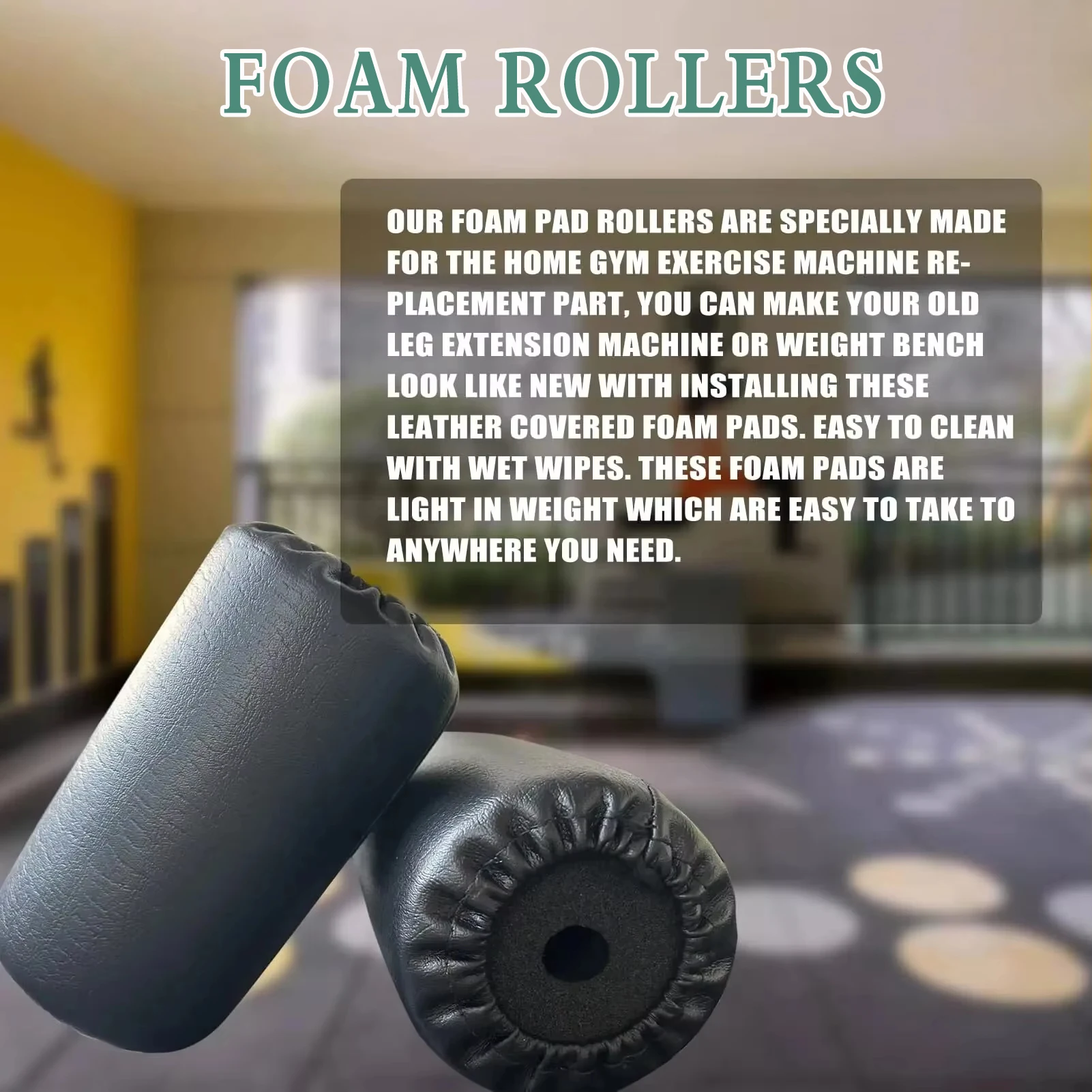 High Density Foam Roller, Replacement Foot Pads for Home Gym, Exercise Machines Equipment 4