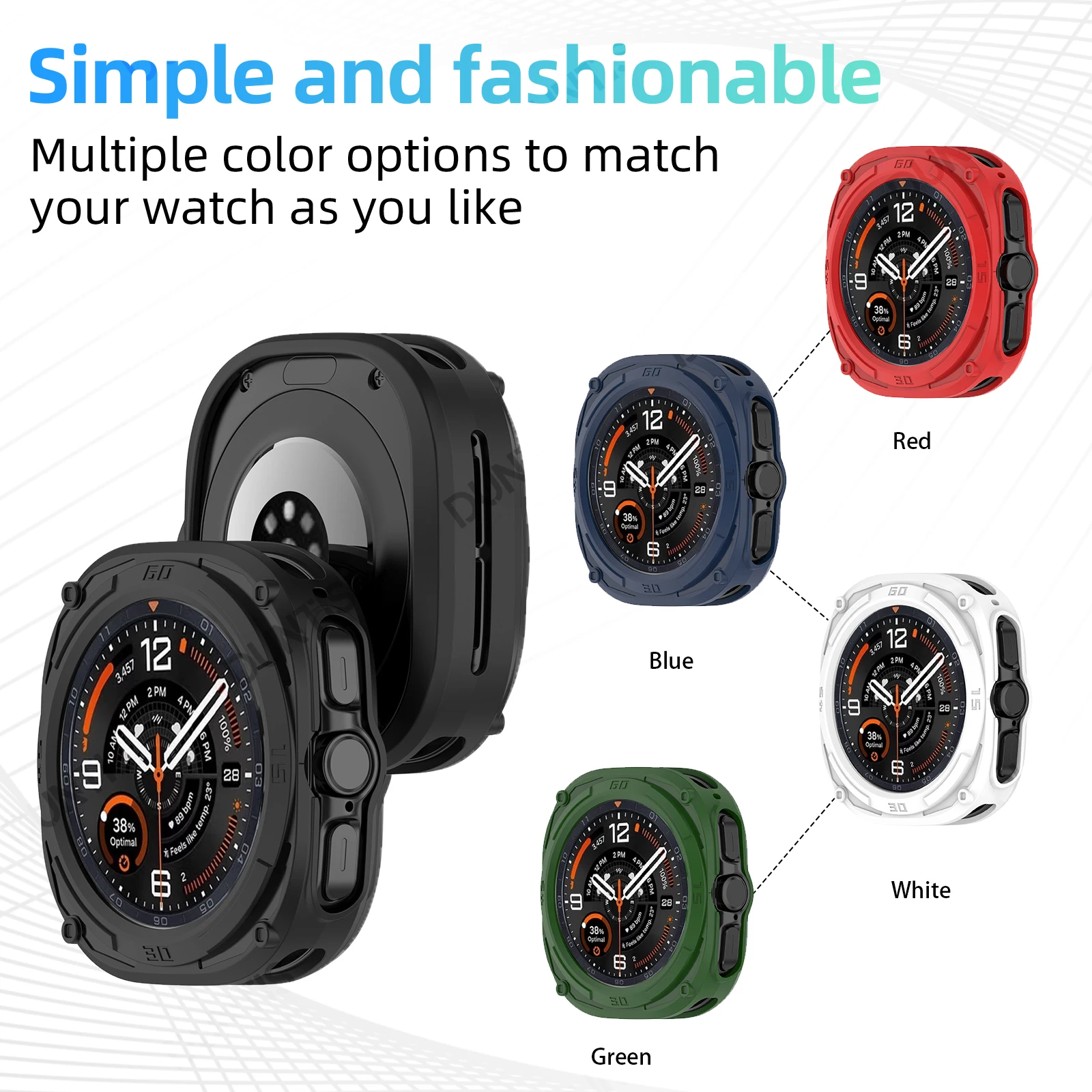 Shock-Proof Silicone Protective Case Cover - Shatter-Resistant Smart Watch Shell Accessories