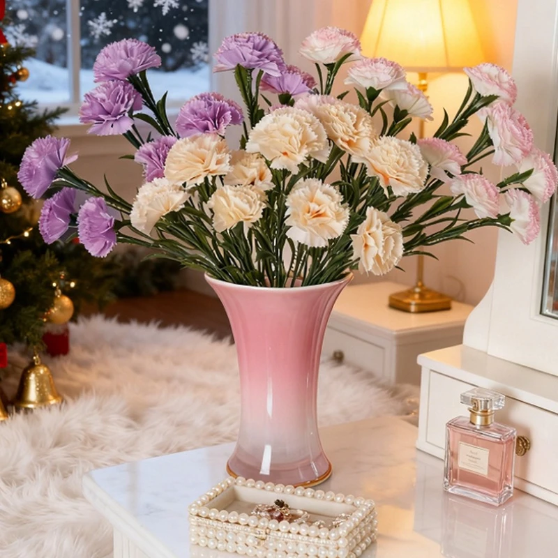 Künstliche lila Nelken aus Seide, Pflanze, Blumen, Gartendekoration, Simulation, 10-köpfe, Nelkensträuße, Balkondekoration, Blume