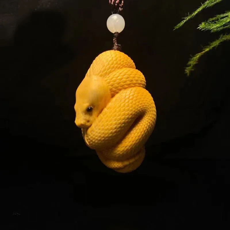 Wood Carving Room Home Decorations Sculptures Figurines Handmade Woodwork Thuja Snake Ornaments Car Accessories Statues Pendants miniature figurines simulation snake figurine wood craft decor