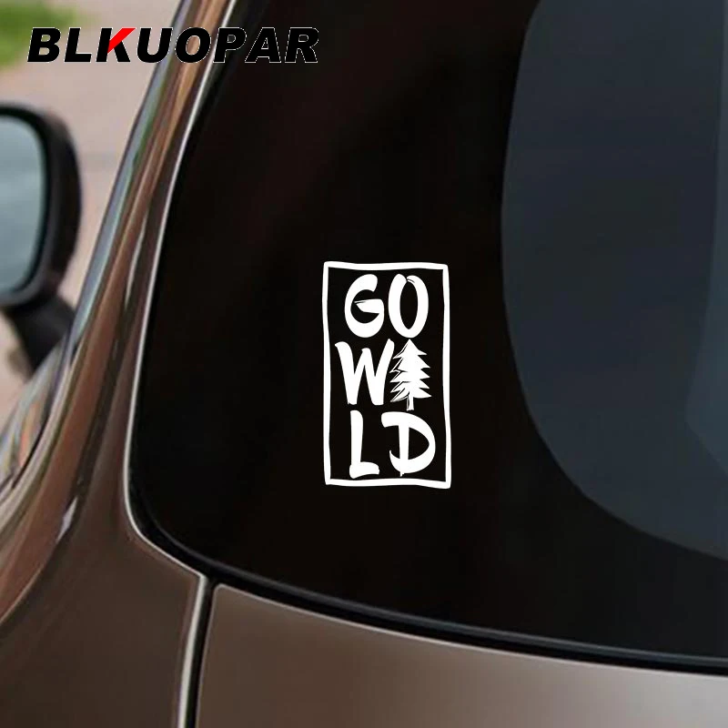 

BLKUOPAR Go Wild Tree Pattern Text Car Stickers Scratch-Proof Waterproof Decal Air Conditioner Motorcycle RV Car Door Protector