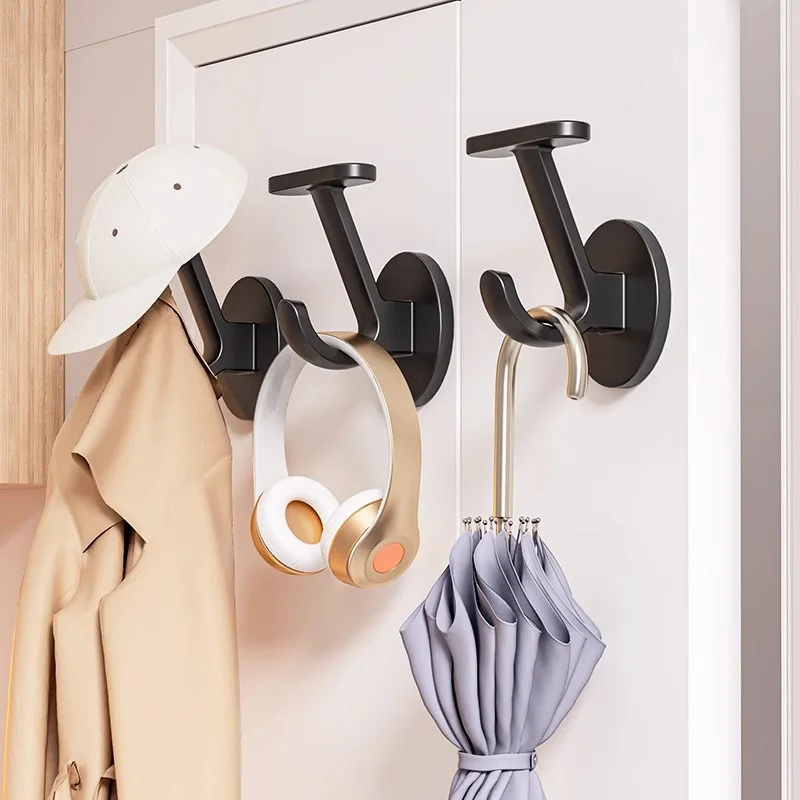 Nail Free Installation Wall Hooks Back Door Towel Key Robe Holder Hat Coat Hanger for Kitchen Bathroom Accessories