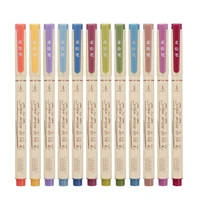 24Color Retro Lettering Art Marker Drawing Pen Set Multicolor Soft Brush Tip Calligraphy Painting Aesthetic Cute School Supplies 6