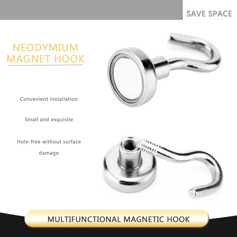 네오디뮴 자석 후크 헤비 듀티 벽 후크, 가정용 주방 바 보관 조직, 행거 키, 강력한 자석, E16, E20, E25, E32