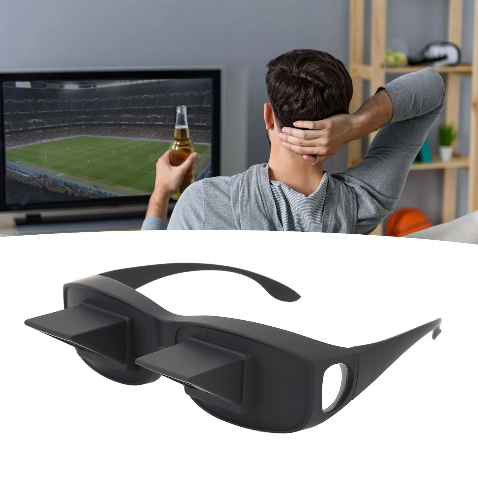 Optical Glass 90 Degree Horizontal Bed Prism Spectacles Eyeglasses for Lying Down Reading and Watch