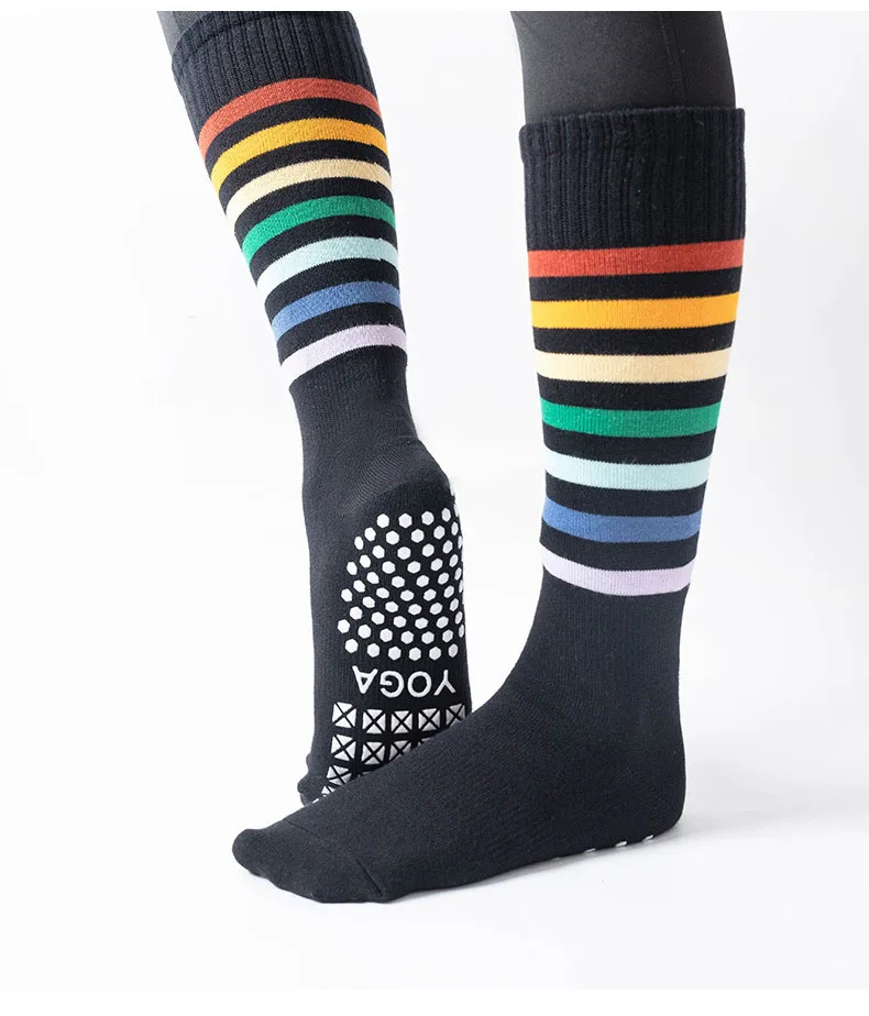 Yoga Socks Women Stripe Pile Dot Silicone Non-slip Pilates Over The Calf Socks 13 Sa6049d447e084a51b1b70332681ed85eR
