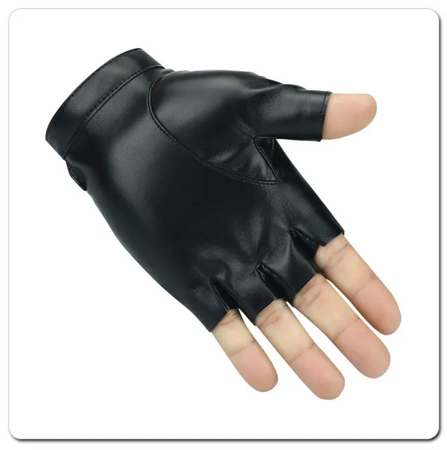 Fingerless Gloves Men Women Genuine Leather Gloves Lovers