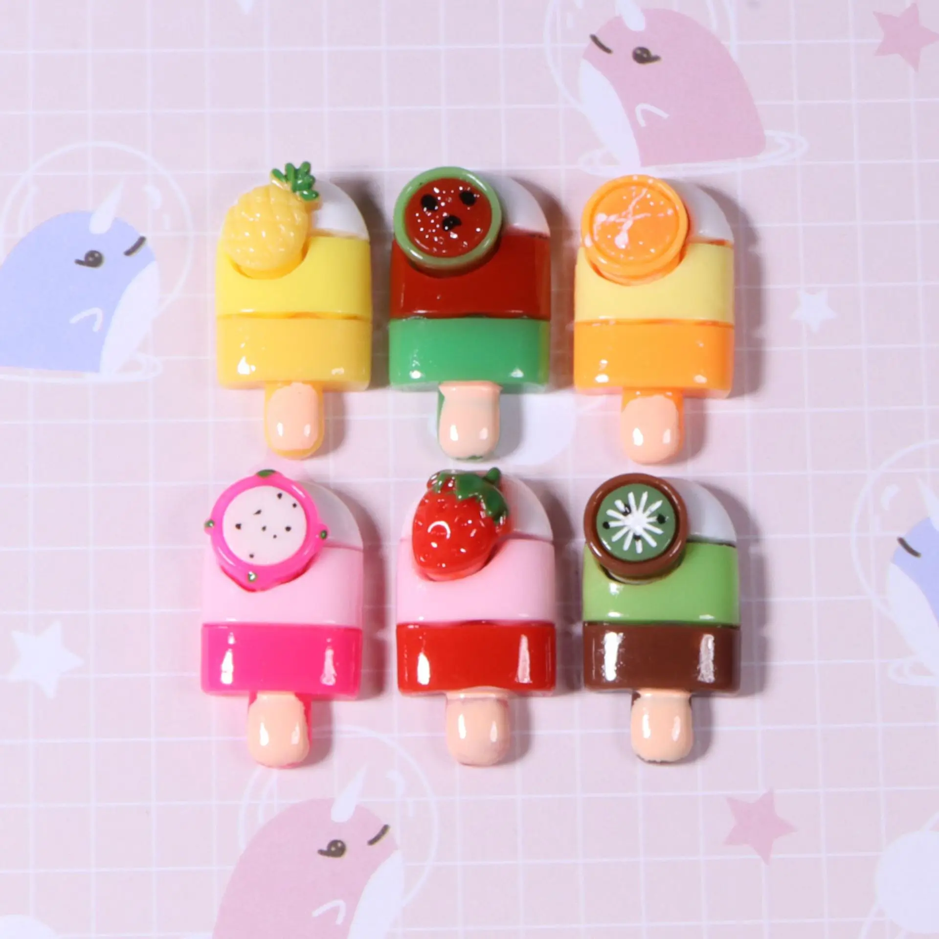 

10pcs Resin Cabochons Flatback for Handmade Crafts Cute Simulated Ice Cream Slime Charms for Girls Headwear DIY Scrapbooking