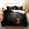 Fox Pattern Duvet Cover Set Queen Bedding Sets for Boy Girl Animal Theme Fox Gifts Polyester Comforter Cover King Twin Full Size 1