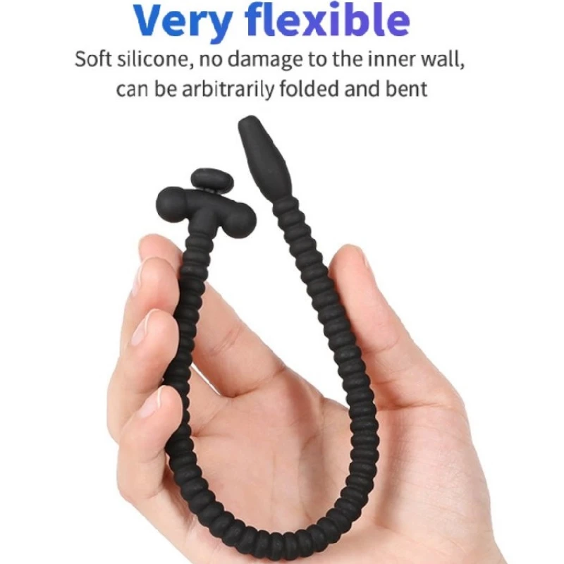 Urethral Dilator Silicone Urethral Dilator Silicone Long Hollow Catheters Sounds Urethral Dilator Prostate Stimulate Urethra Chastity Sounding Rod Erotic Sex Toys For Men