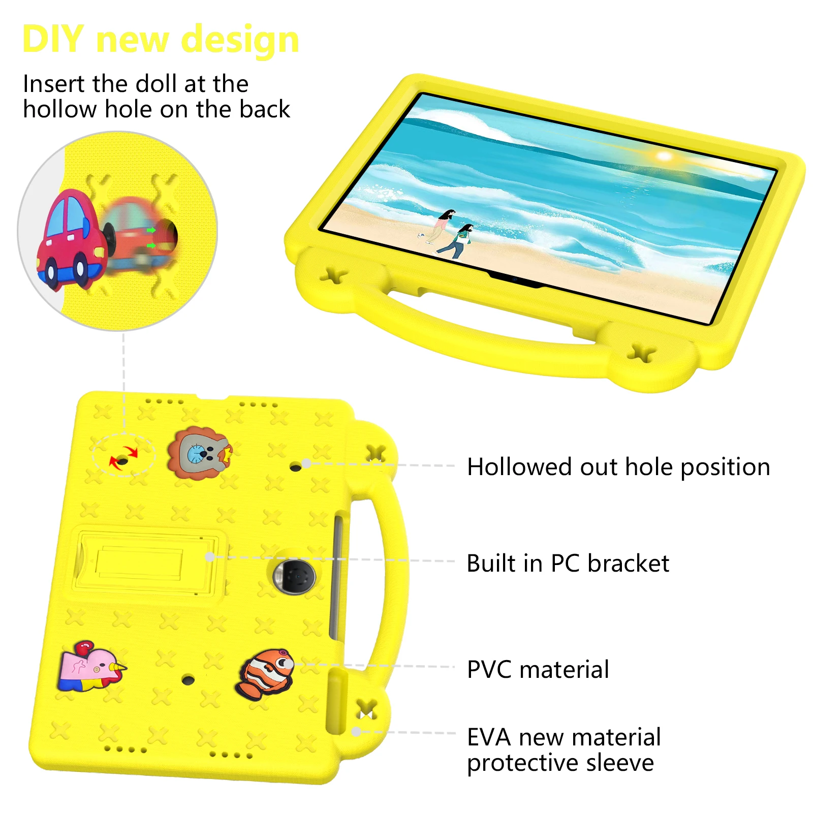 Durable EVA Bear Stand Kids Tablet Case - Shockproof Cover