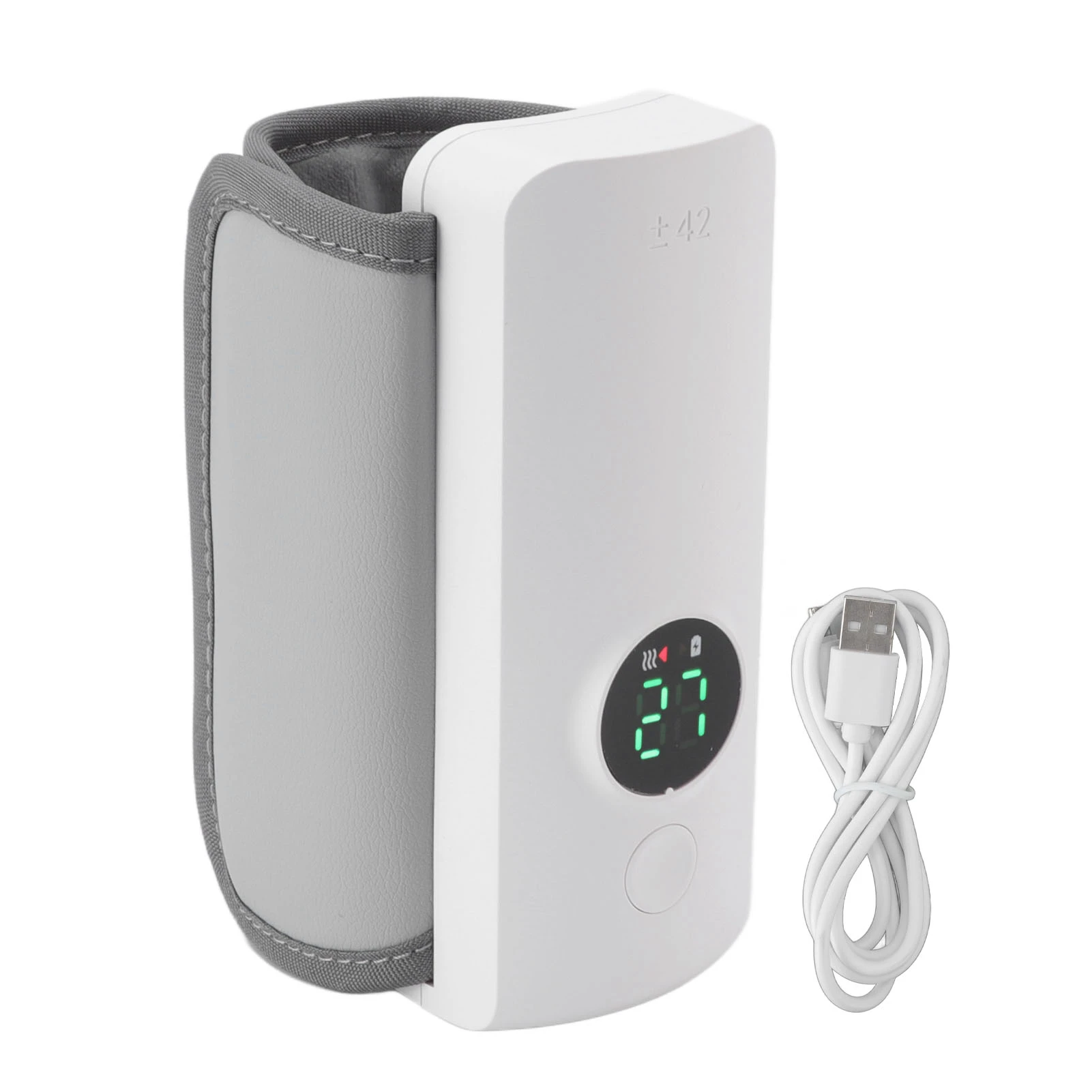 Electric Kettle Mini Folding Kettle Folding Kettle Milk Regulator Kettle USB Charging Milk Bottle Heater Hook and Loop 6000mah Adjustable Real Time Monitoring PU Milk Bottle Thermal Bag for Going Out