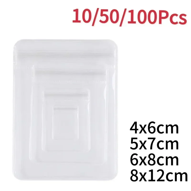 PVC Sealing Jewelry Zip Lock Bags 10/20/50/100pcs Reclosable Thick Transparent Ziplock Gift Packaging Storage Pouches